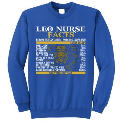 Leo Facts Zodiac Signs A Nutritional Facts For Nurses Gift Sweatshirt