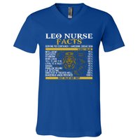 Leo Facts Zodiac Signs A Nutritional Facts For Nurses Gift V-Neck T-Shirt