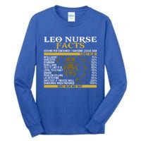 Leo Facts Zodiac Signs A Nutritional Facts For Nurses Gift Tall Long Sleeve T-Shirt