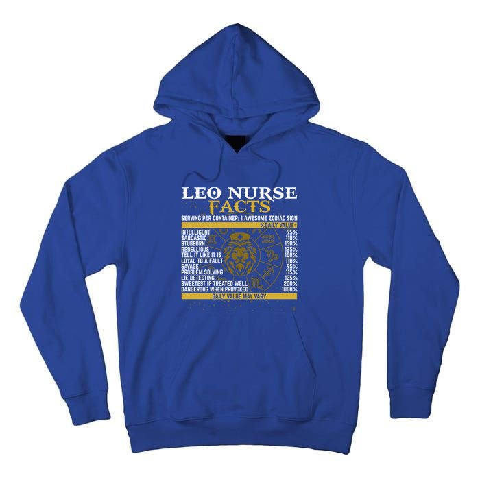 Leo Facts Zodiac Signs A Nutritional Facts For Nurses Gift Tall Hoodie