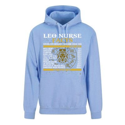 Leo Facts Zodiac Signs A Nutritional Facts For Nurses Gift Unisex Surf Hoodie