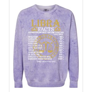 Libra Facts Zodiac Sign Funny Horoscope Funny Gift Colorblast Crewneck Sweatshirt