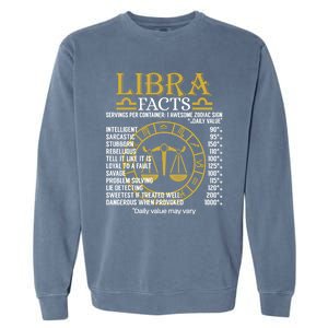 Libra Facts Zodiac Sign Funny Horoscope Funny Gift Garment-Dyed Sweatshirt