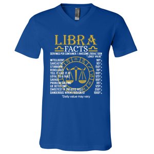 Libra Facts Zodiac Sign Funny Horoscope Funny Gift V-Neck T-Shirt