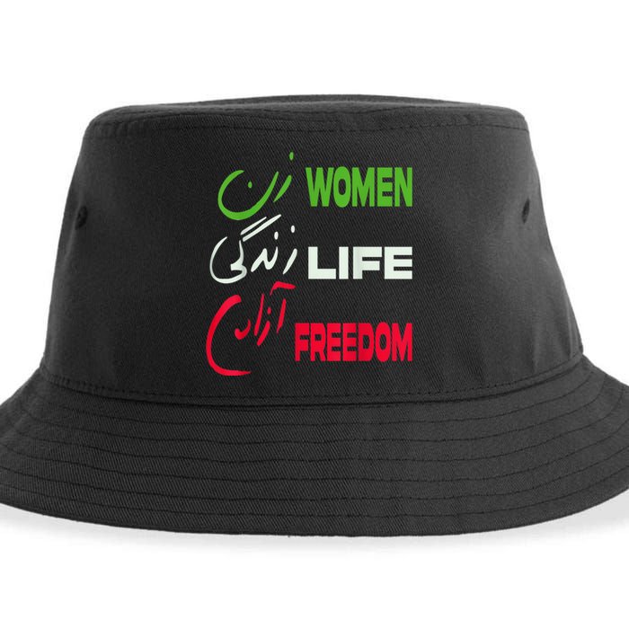  Life Freedom Zan Zendegi Azadi Farsi Support Iran Sustainable Bucket Hat