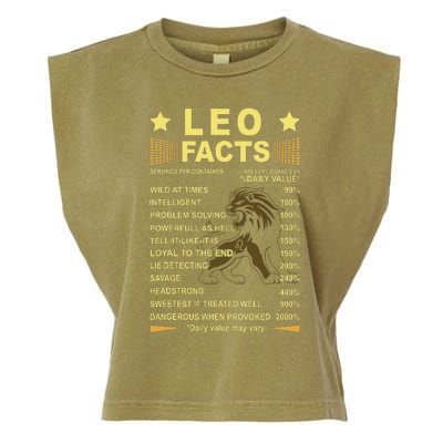 Leo Facts Zodiac Funny Leo Birthday Gift Tee Garment-Dyed Women's Muscle Tee