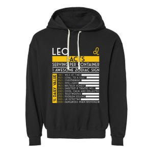 Leo Facts Zodiac Horoscope Funny Astrology Star Sign Garment-Dyed Fleece Hoodie