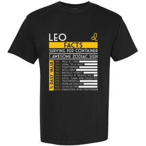 Leo Facts Zodiac Horoscope Funny Astrology Star Sign Garment-Dyed Heavyweight T-Shirt