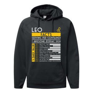 Leo Facts Zodiac Horoscope Funny Astrology Star Sign Performance Fleece Hoodie