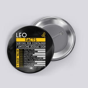 Leo Facts Zodiac Horoscope Funny Astrology Star Sign Button