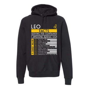 Leo Facts Zodiac Horoscope Funny Astrology Star Sign Premium Hoodie