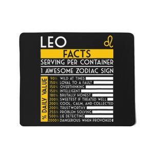 Leo Facts Zodiac Horoscope Funny Astrology Star Sign Mousepad