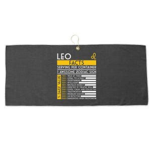 Leo Facts Zodiac Horoscope Funny Astrology Star Sign Large Microfiber Waffle Golf Towel