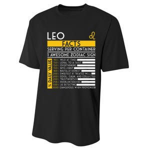 Leo Facts Zodiac Horoscope Funny Astrology Star Sign Performance Sprint T-Shirt