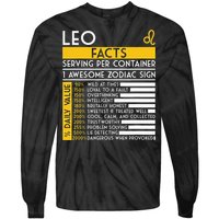 Leo Facts Zodiac Horoscope Funny Astrology Star Sign Tie-Dye Long Sleeve Shirt