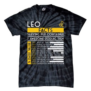 Leo Facts Zodiac Horoscope Funny Astrology Star Sign Tie-Dye T-Shirt