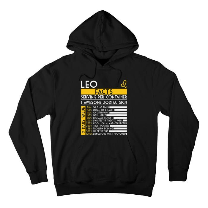 Leo Facts Zodiac Horoscope Funny Astrology Star Sign Tall Hoodie