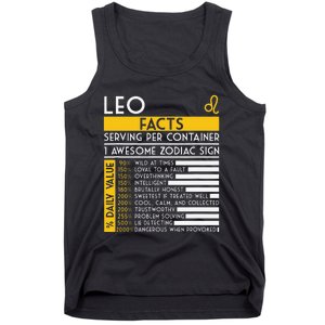 Leo Facts Zodiac Horoscope Funny Astrology Star Sign Tank Top