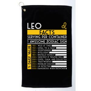 Leo Facts Zodiac Horoscope Funny Astrology Star Sign Platinum Collection Golf Towel