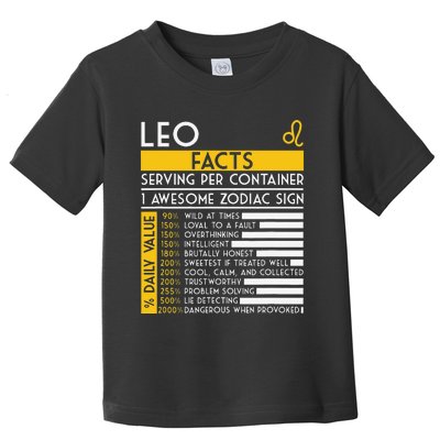 Leo Facts Zodiac Horoscope Funny Astrology Star Sign Toddler T-Shirt