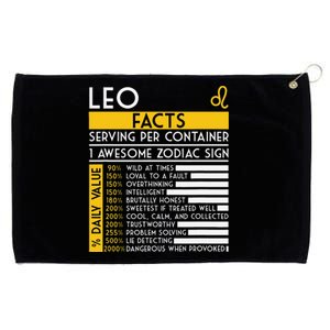 Leo Facts Zodiac Horoscope Funny Astrology Star Sign Grommeted Golf Towel