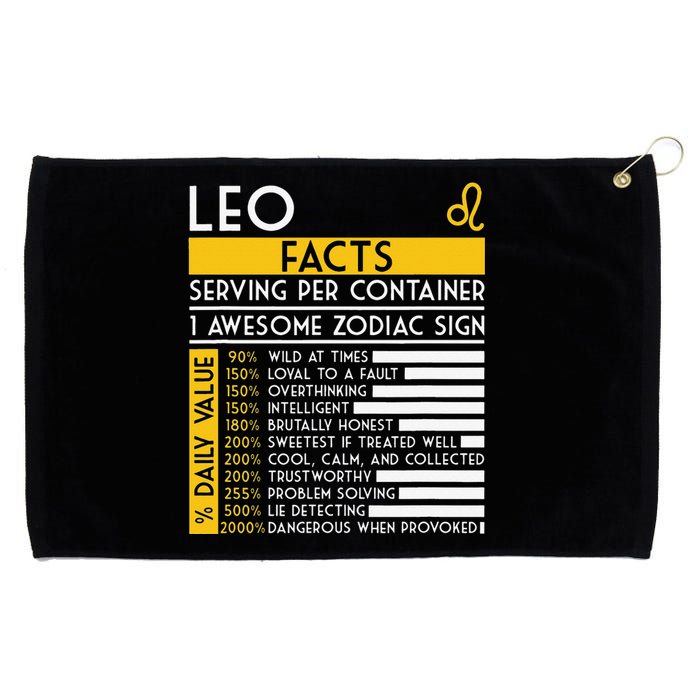 Leo Facts Zodiac Horoscope Funny Astrology Star Sign Grommeted Golf Towel