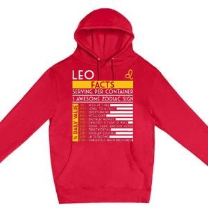 Leo Facts Zodiac Horoscope Funny Astrology Star Sign Premium Pullover Hoodie