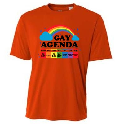 Lesbian Gay Agenda Rainbow Pride Month Funny Lgbtq Ally Homo Cute Gift Cooling Performance Crew T-Shirt