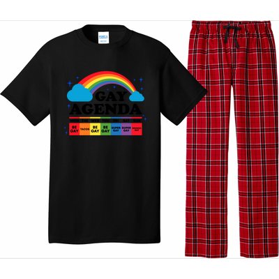 Lesbian Gay Agenda Rainbow Pride Month Funny Lgbtq Ally Homo Cute Gift Pajama Set