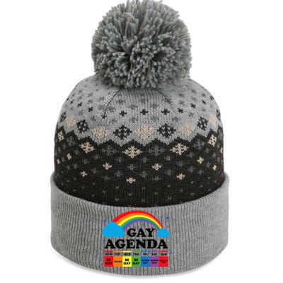 Lesbian Gay Agenda Rainbow Pride Month Funny LGBTQ Ally Homo The Baniff Cuffed Pom Beanie