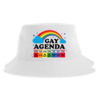 Lesbian Gay Agenda Rainbow Pride Month Funny LGBTQ Ally Homo Sustainable Bucket Hat