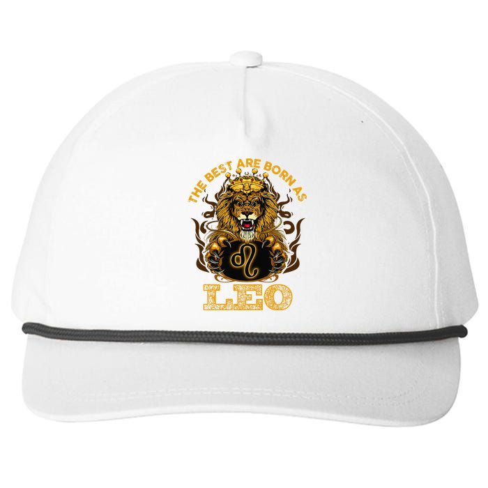 Lion graphic art July August Birthday design Leo Zodiac sign Snapback Five-Panel Rope Hat