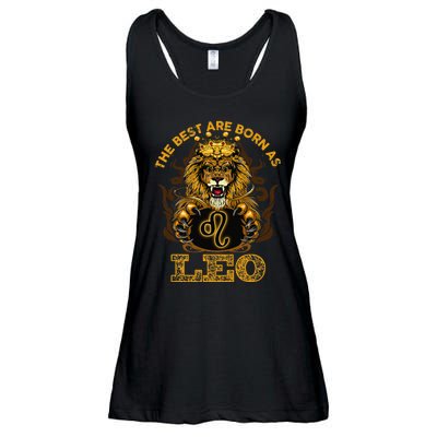 Lion graphic art July August Birthday design Leo Zodiac sign Ladies Essential Flowy Tank