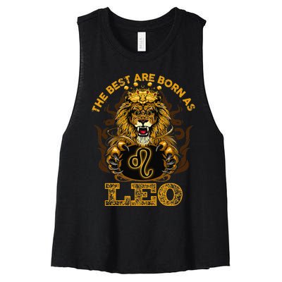 Lion graphic art July August Birthday design Leo Zodiac sign Women's Racerback Cropped Tank