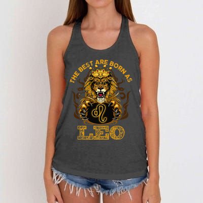 Lion graphic art July August Birthday design Leo Zodiac sign Women's Knotted Racerback Tank