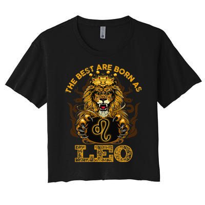 Lion graphic art July August Birthday design Leo Zodiac sign Women's Crop Top Tee