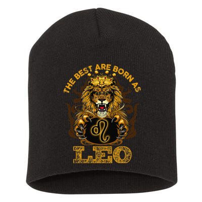 Lion graphic art July August Birthday design Leo Zodiac sign Short Acrylic Beanie