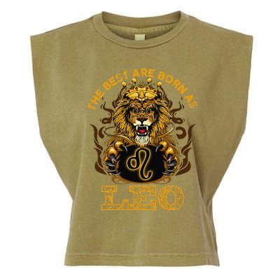 Lion graphic art July August Birthday design Leo Zodiac sign Garment-Dyed Women's Muscle Tee