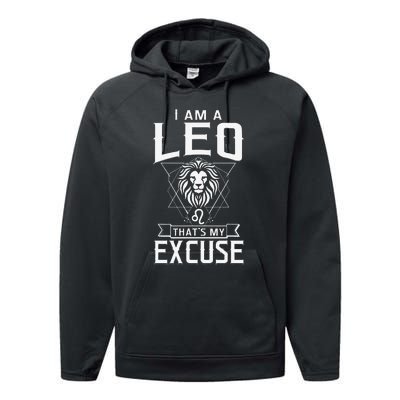 Lion graphic art July August Birthday Gifts Leo Zodiac sign Performance Fleece Hoodie