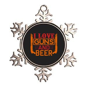 Love Guns And Beer Metallic Star Ornament