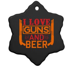 Love Guns And Beer Ceramic Star Ornament