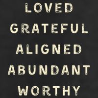 LOVED GRATEFUL ALIGNED ABUNDANT WORTHY AFFRIMATIONS POSITIVE Adult Drive Performance Visor