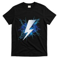 Lightning Graphic And Thunderbolt Design Blue T-Shirt