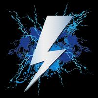 Lightning Graphic And Thunderbolt Design Blue Flat Bill Trucker Hat