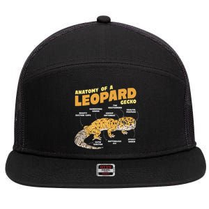 Leopard Gecko Anatomy 7 Panel Mesh Trucker Snapback Hat