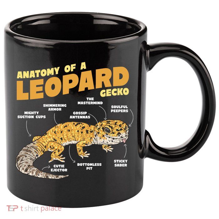 Leopard Gecko Anatomy 11oz C Handle Ceramic Mug