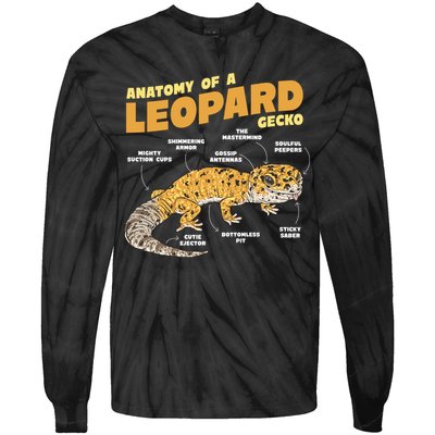 Leopard Gecko Anatomy Tie-Dye Long Sleeve Shirt