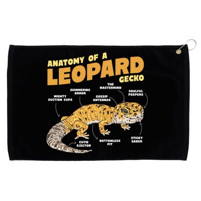 Leopard Gecko Anatomy Grommeted Golf Towel