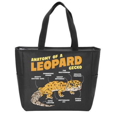 Leopard Gecko Anatomy Zip Tote Bag