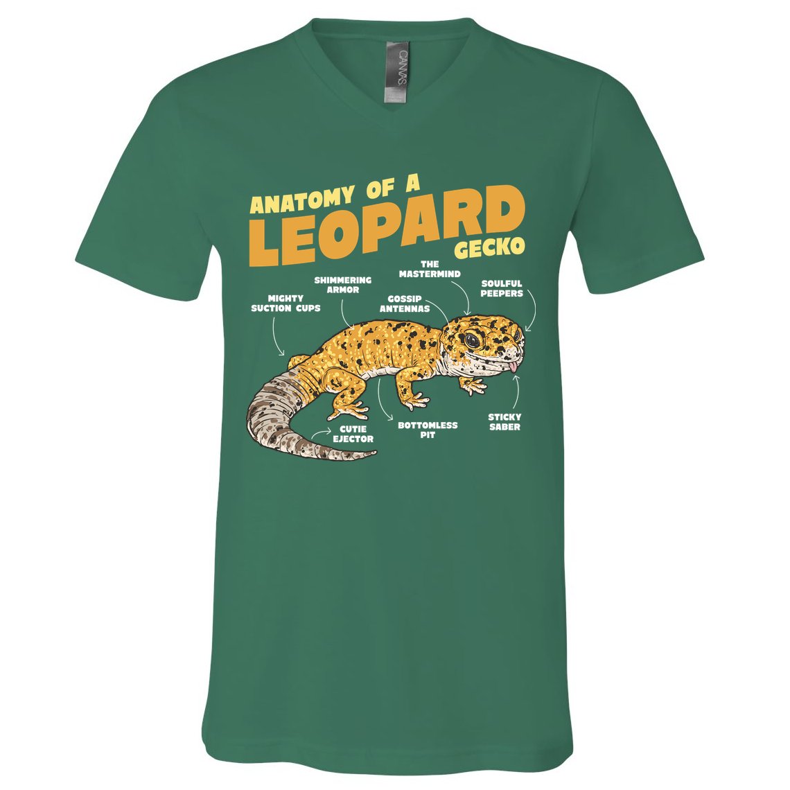 Leopard Gecko Anatomy V-Neck T-Shirt